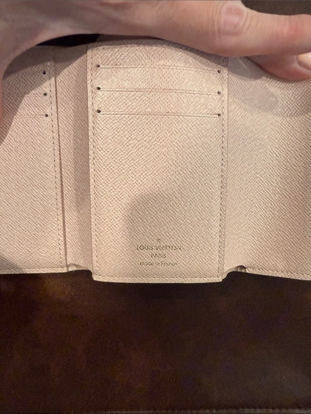 Louis Vuitton Damier Azur Envelope Wallet with Pink Snap